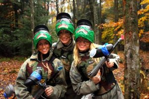 Group of Ladies playing paintball at Skirmish Paintball in Jim Thorpe, PA