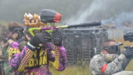 Scenario paintball player playing at Skirmish Paintball's Largest Scenario game, Invasion of Normandy