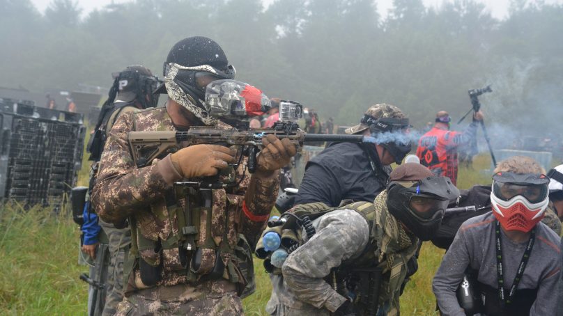 Paintball players at Skirmish Paintball in Jim Thorpe, PA